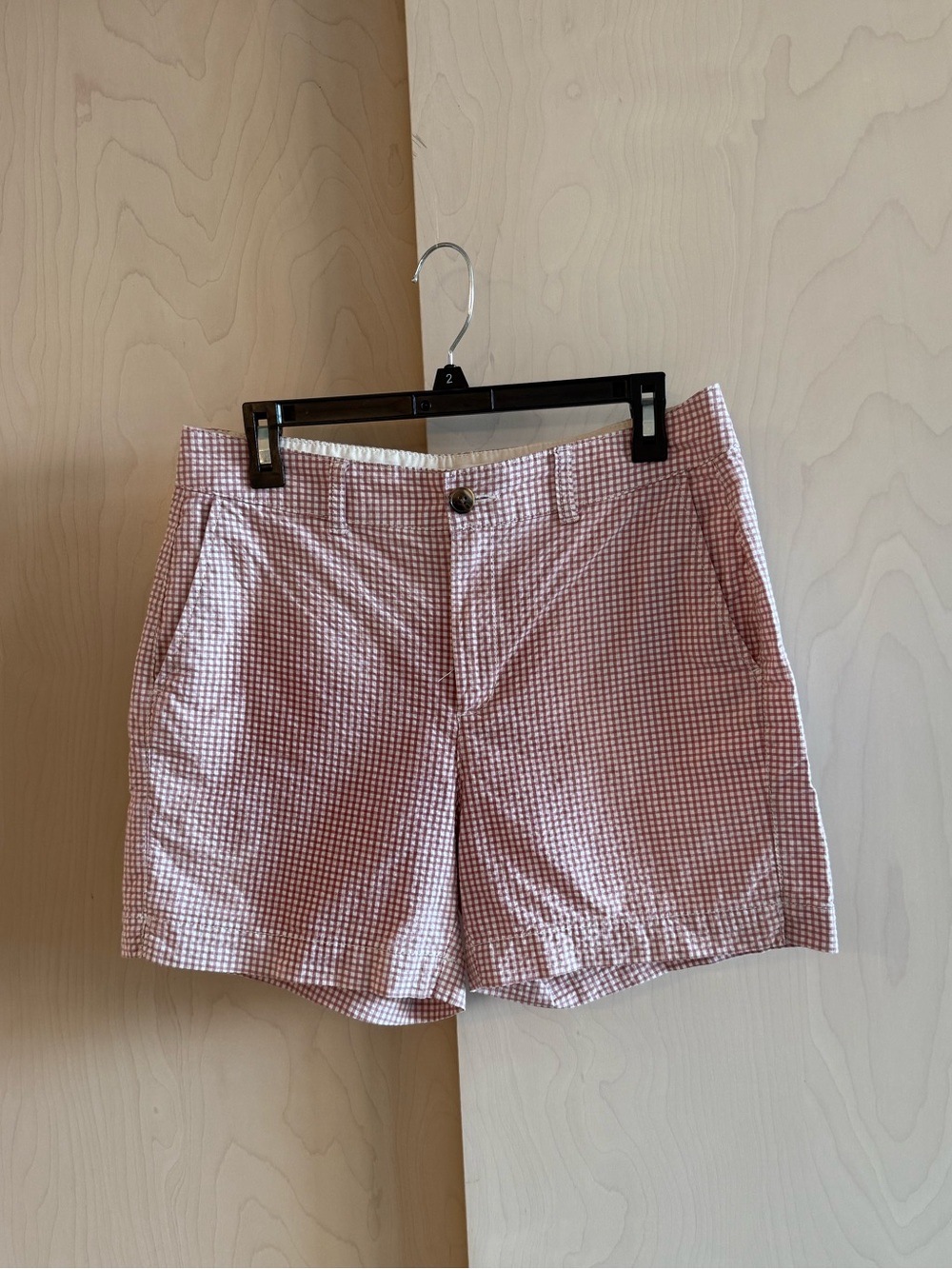 Old Navy Pink Gingham High-Rise Shorts